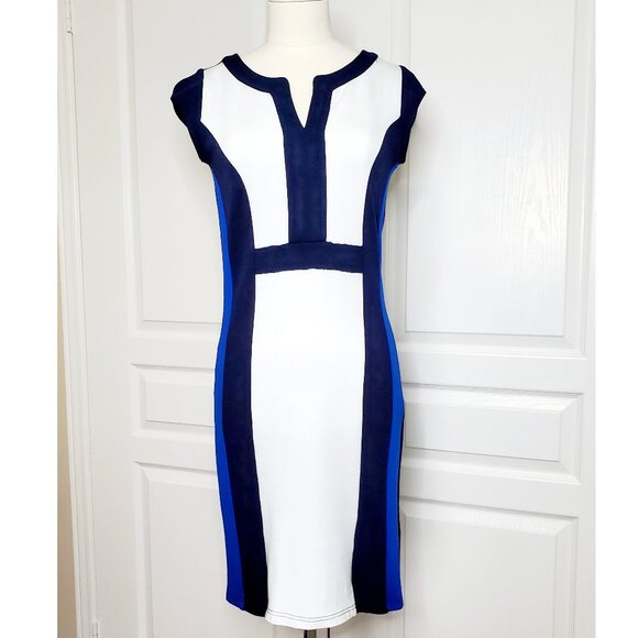 Point Zero Color-Block Cap Sleeve Dress Size 5 - Picture 1 of 3